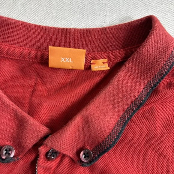 Hugo Boss Orange Label Men's Polo‎ Shirt Size 2XL Short Sleeve Red Casual - Picture 5 of 10